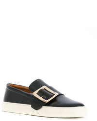 Женские черные кожаные слипоны от Bally