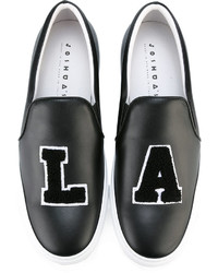 Мужские черные кожаные слипоны от Joshua Sanders