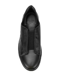 Мужские черные кожаные слипоны от Giorgio Armani
