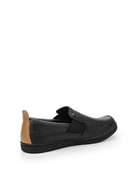 Мужские черные кожаные слипоны от Tesoro