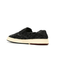 Мужские черные кожаные слипоны от OSKLEN