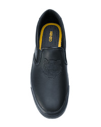 Мужские черные кожаные слипоны от Kenzo