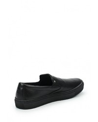 Мужские черные кожаные слипоны от Tommy Hilfiger