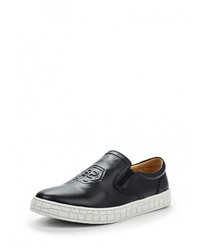 Мужские черные кожаные слипоны от Vitacci