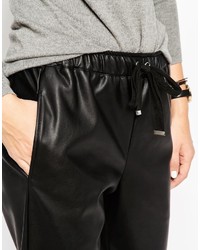 Женские черные кожаные спортивные штаны от Asos