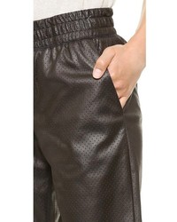 Женские черные кожаные спортивные штаны от Club Monaco