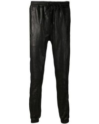 Мужские черные кожаные спортивные штаны от J Brand