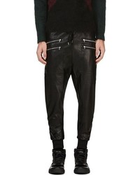 Мужские черные кожаные спортивные штаны от Markus Lupfer