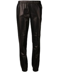 Женские черные кожаные спортивные штаны от Michael Kors