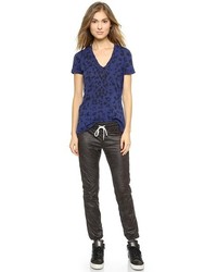 Женские черные кожаные спортивные штаны от Monrow