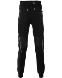Мужские черные кожаные спортивные штаны от Philipp Plein