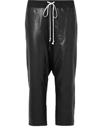 Женские черные кожаные спортивные штаны от Rick Owens