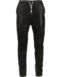 Мужские черные кожаные спортивные штаны от Zanerobe