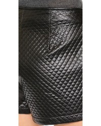 Женские черные кожаные стеганые шорты от BB Dakota