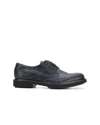 Черные кожаные туфли дерби с принтом от Emporio Armani