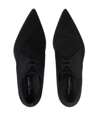 Черные кожаные туфли дерби с принтом от Dolce & Gabbana