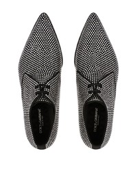 Черные кожаные туфли дерби с украшением от Dolce & Gabbana