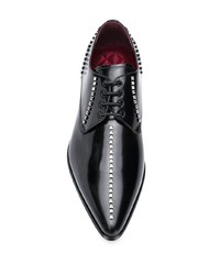 Черные кожаные туфли дерби с украшением от Dolce & Gabbana