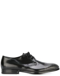 Черные кожаные туфли дерби с шипами от Alexander McQueen