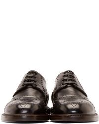 Черные кожаные туфли дерби с шипами от Dolce & Gabbana