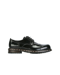 Черные кожаные туфли дерби с шипами от Dolce & Gabbana