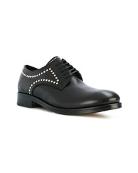 Черные кожаные туфли дерби с шипами от DSQUARED2