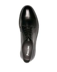 Черные кожаные туфли дерби от Pollini