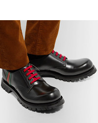 Черные кожаные туфли дерби от Gucci