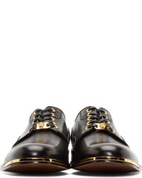 Черные кожаные туфли дерби от Versace