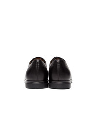 Черные кожаные туфли дерби от Salvatore Ferragamo