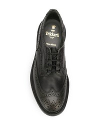 Черные кожаные туфли дерби от Trickers