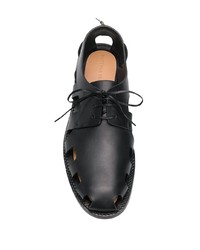 Черные кожаные туфли дерби от Bottega Veneta