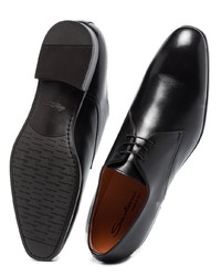 Черные кожаные туфли дерби от Santoni