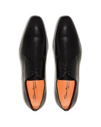 Черные кожаные туфли дерби от Santoni