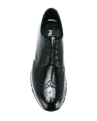 Черные кожаные туфли дерби от Prada