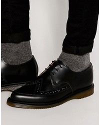 Черные кожаные туфли дерби от Dr. Martens