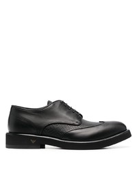Черные кожаные туфли дерби от Emporio Armani