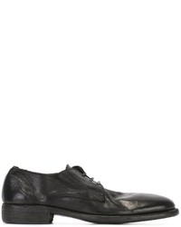 Черные кожаные туфли дерби от Guidi