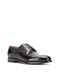 Черные кожаные туфли дерби от Santoni