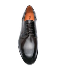 Черные кожаные туфли дерби от Santoni