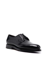 Черные кожаные туфли дерби от Santoni