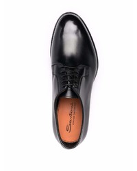 Черные кожаные туфли дерби от Santoni