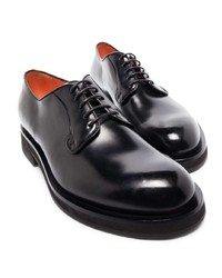 Черные кожаные туфли дерби от Santoni