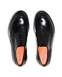 Черные кожаные туфли дерби от Santoni