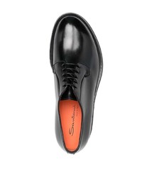 Черные кожаные туфли дерби от Santoni