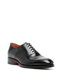 Черные кожаные туфли дерби от Santoni