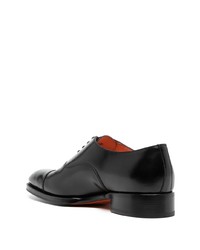 Черные кожаные туфли дерби от Santoni