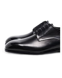 Черные кожаные туфли дерби от Santoni