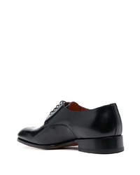 Черные кожаные туфли дерби от Santoni