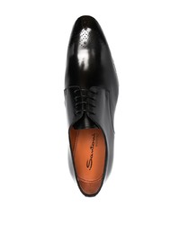 Черные кожаные туфли дерби от Santoni